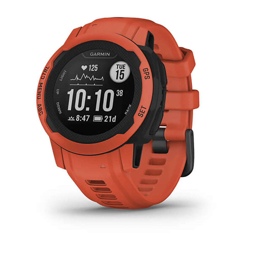 ساعة Garmin Instinct 2S بسوار سيليكون باللون الخشخاشي وشاشة كاملة