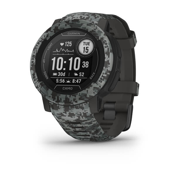 ساعة Garmin Instinct 2S الإصدار المموه من السيليكون بشاشة ملونة بالكامل