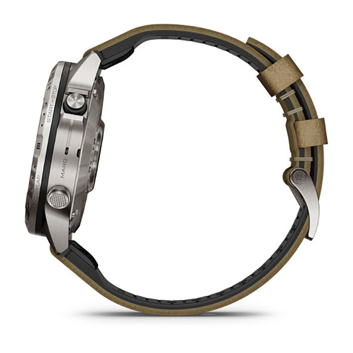 ساعة Garmin Marq Adventurer من الجيل الثاني بحزام بني، ساعة عصرية متعددة المهام