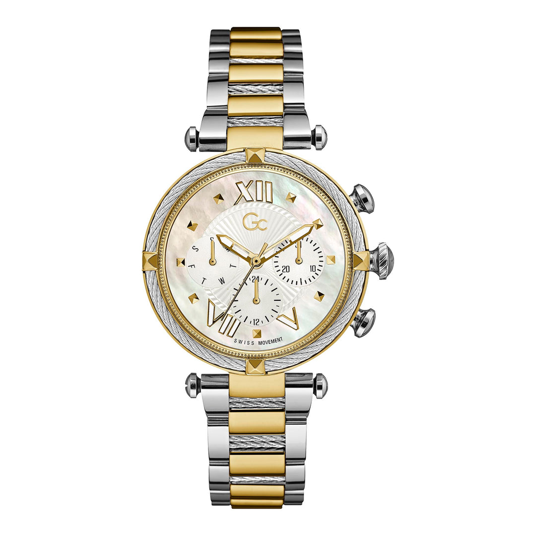 Gc Women's Watch Silver And Yellow Gold Tone Case Quartz