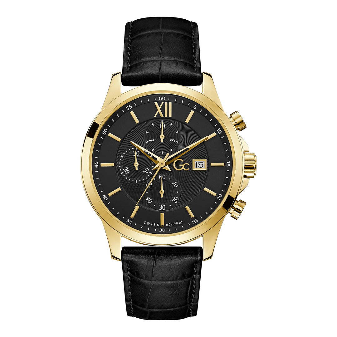 Gc Men's Watch Yellow Gold Case Quartz