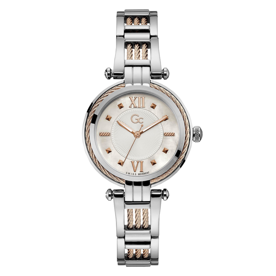 Gc Women's Watch Silver And Rose Gold Tone Case Quartz