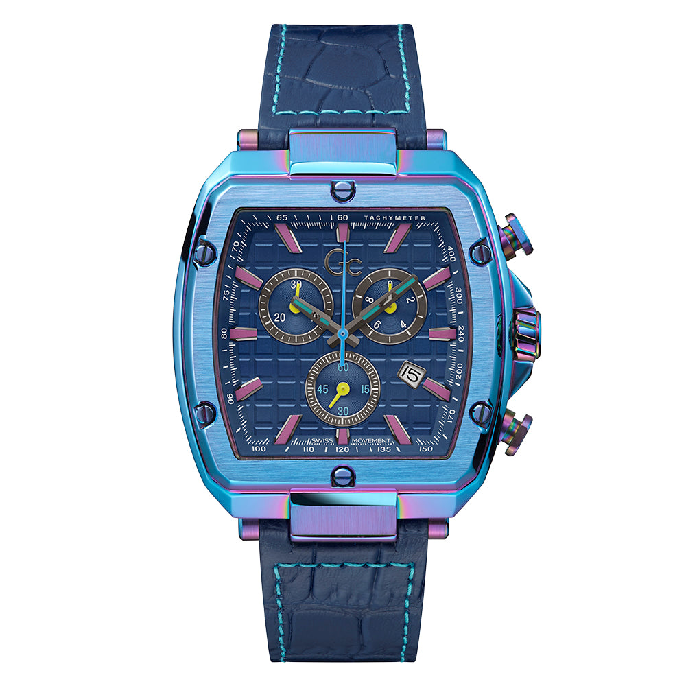 Gc Men's Watch Blue Tone Case Quartz