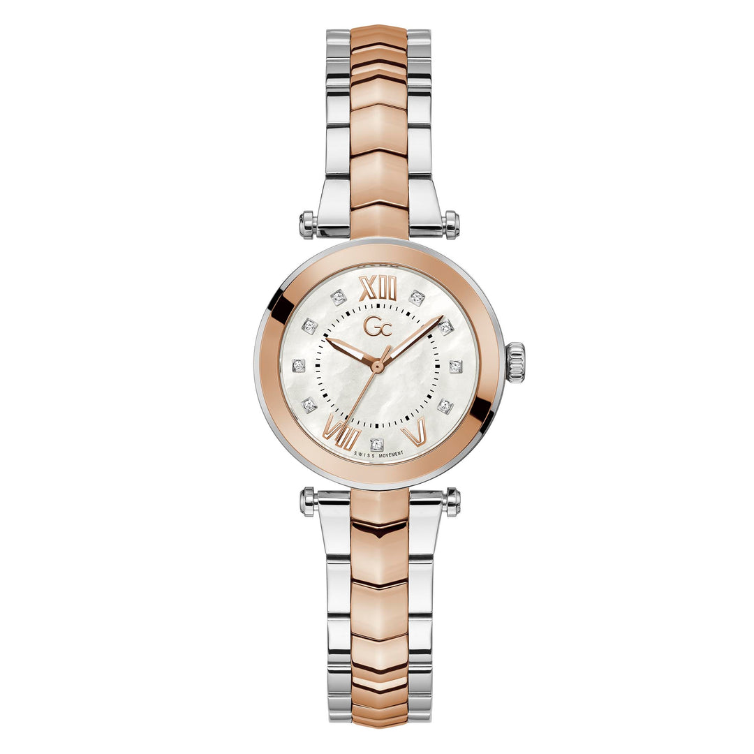 Gc Women's Watch Silver And Rose Gold Tone Case Quartz