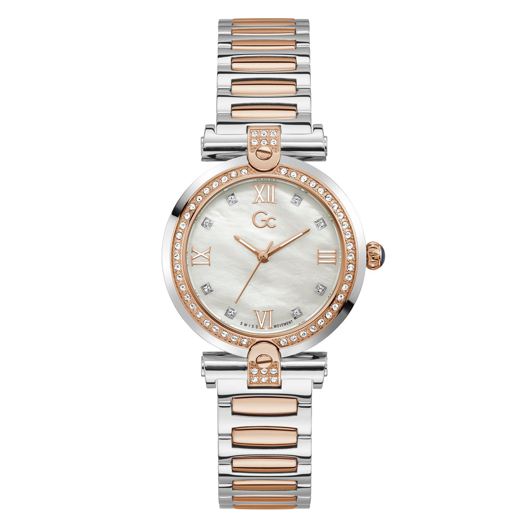 Gc Women's Watch Silver And Rose Gold Tone Case Quartz