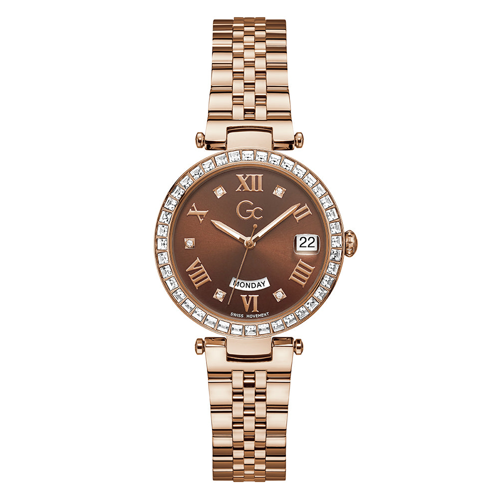 Gc Women's Watch Rose Gold Tone Case Quartz