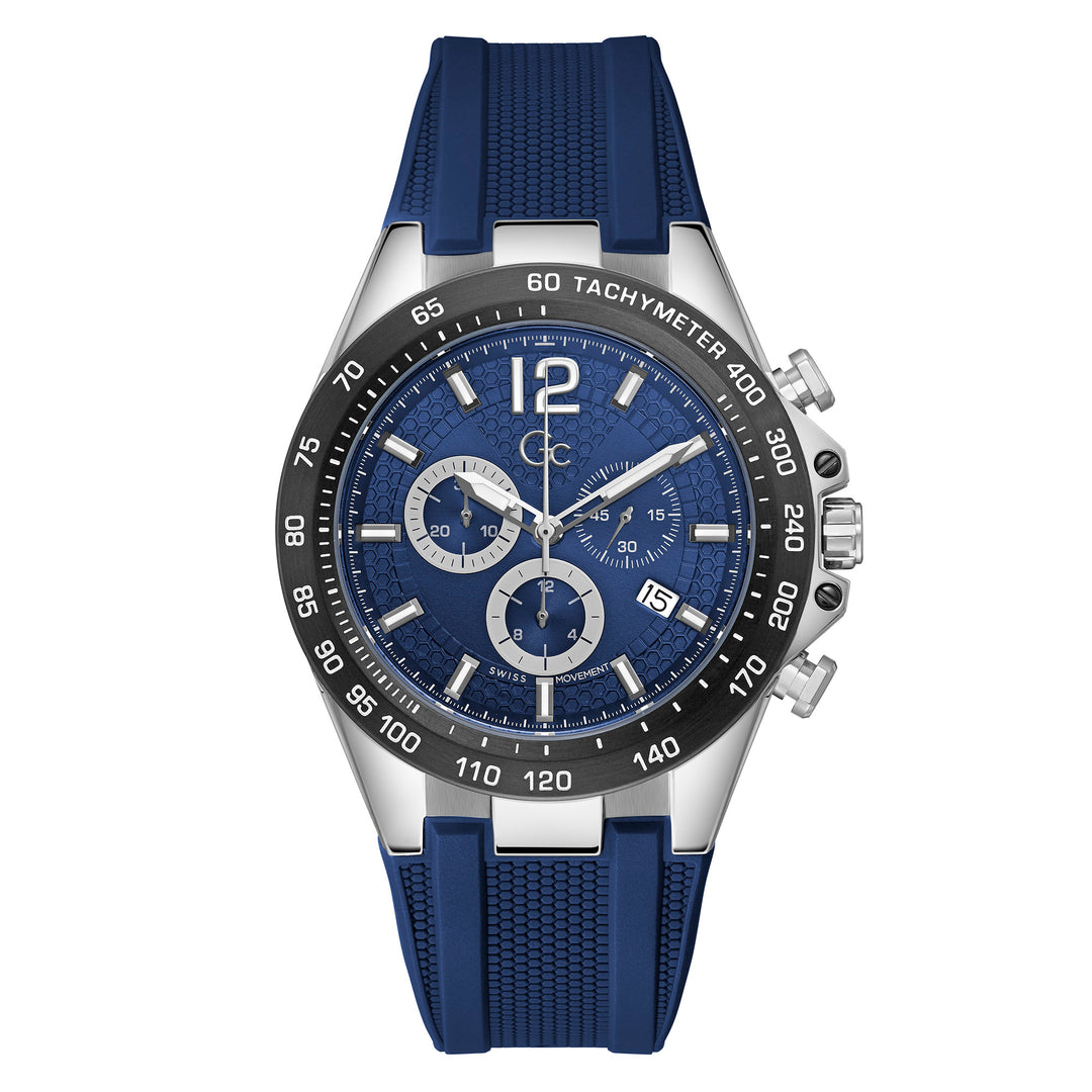 Gc Men's Watch Silver Case Quartz