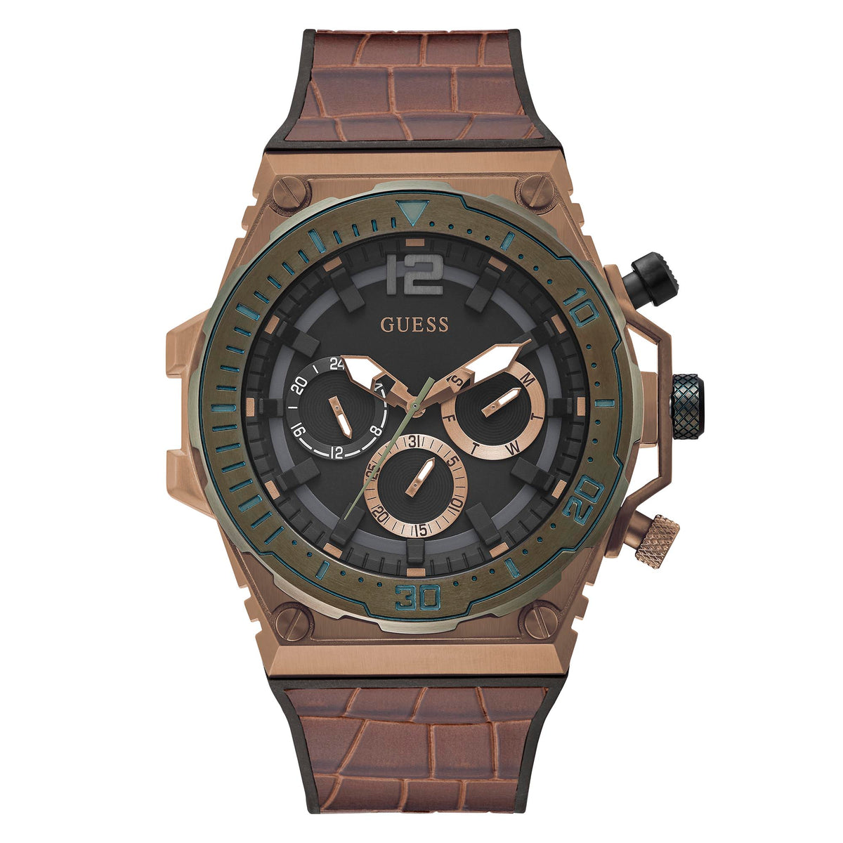 Guess Men's Watch Brown Tone Case Quartz