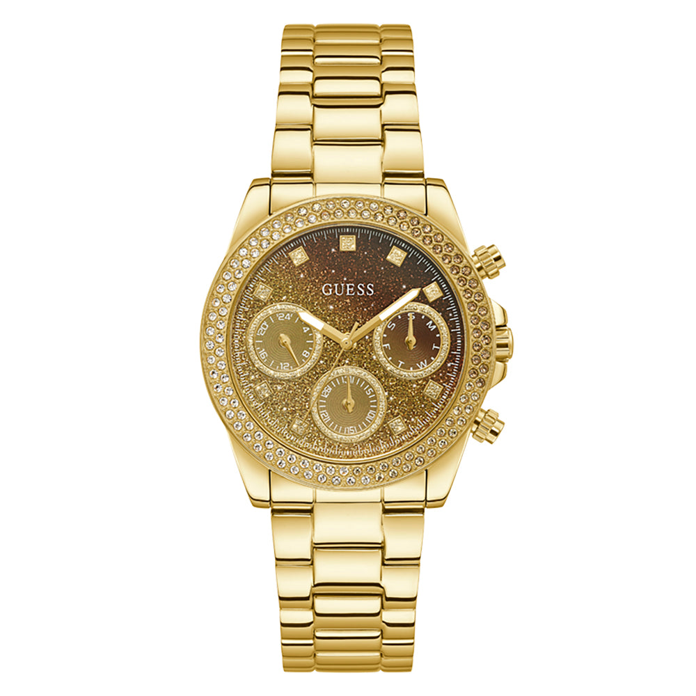 Guess gold watch with diamonds hotsell