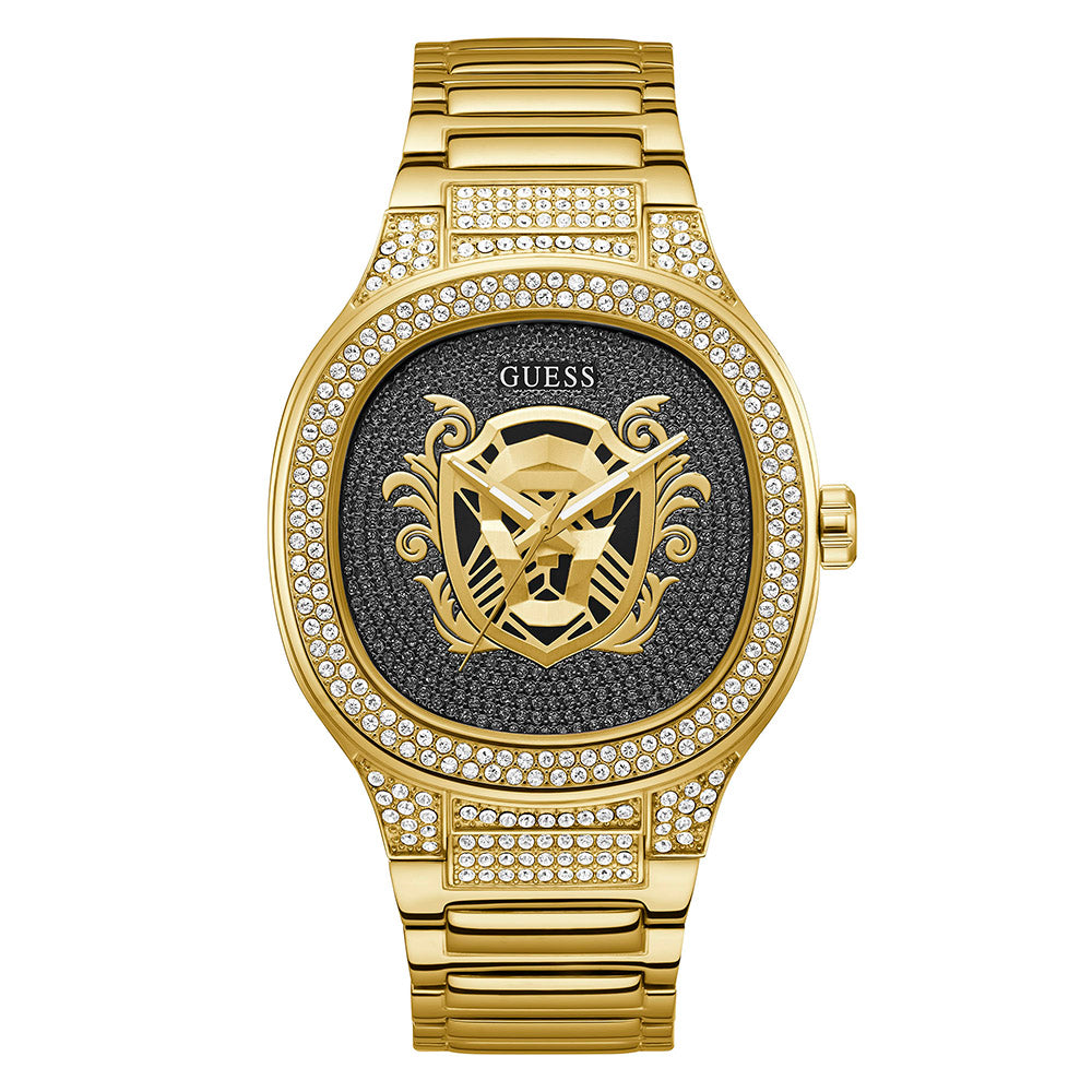 Guess Men's Watch Gold Tone Case Quartz
