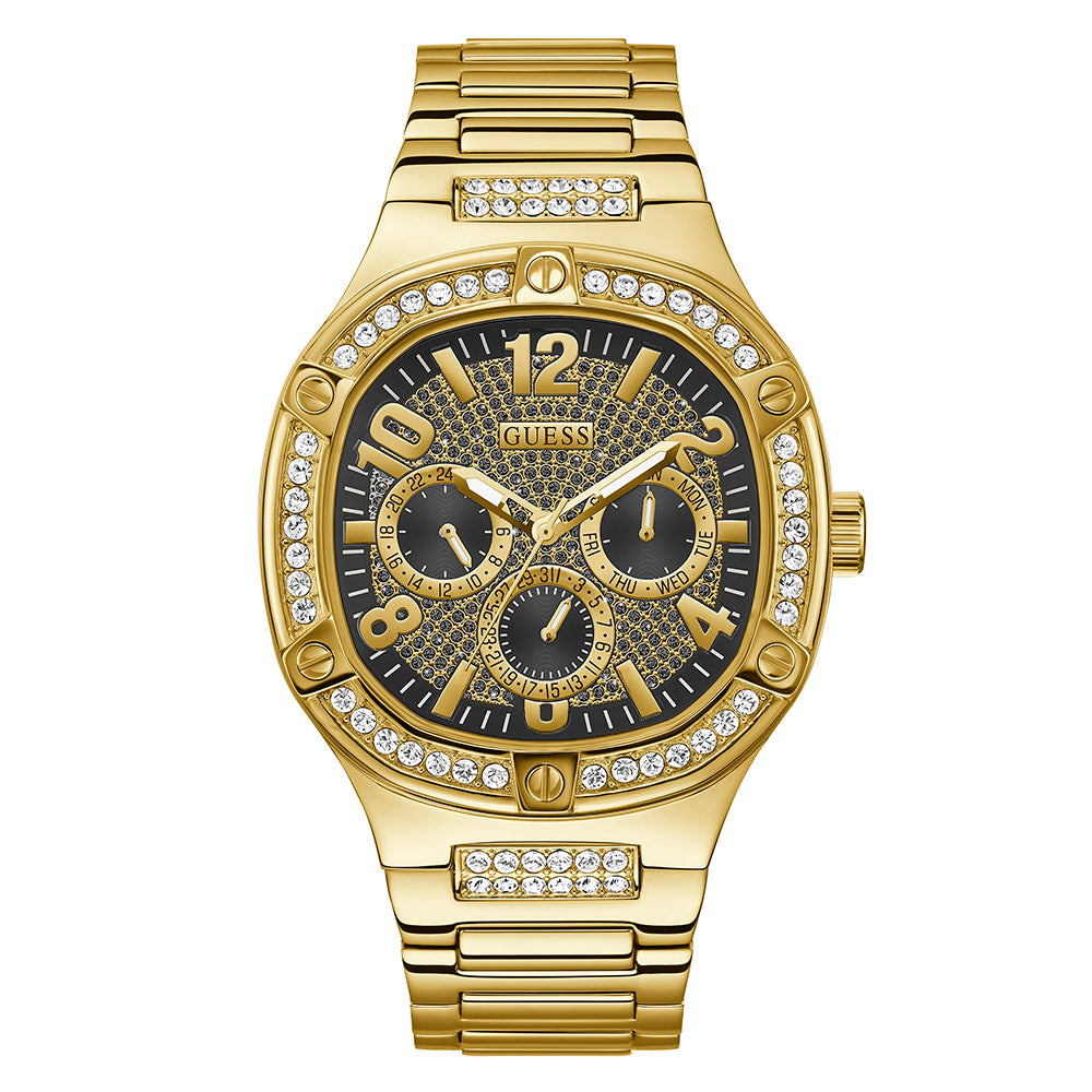 Guess Men's Watch Gold Tone Case Quartz