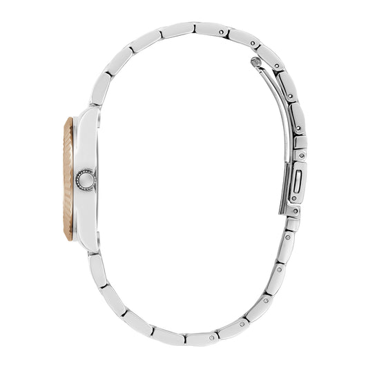 Guess Women's Watch Silver & Rose Gold Tone Case Quartz