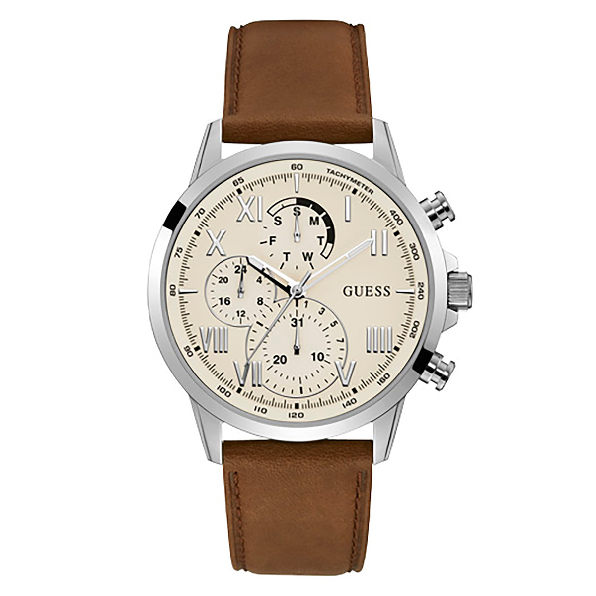 Guess Men's Watch Silver Tone Case Quartz