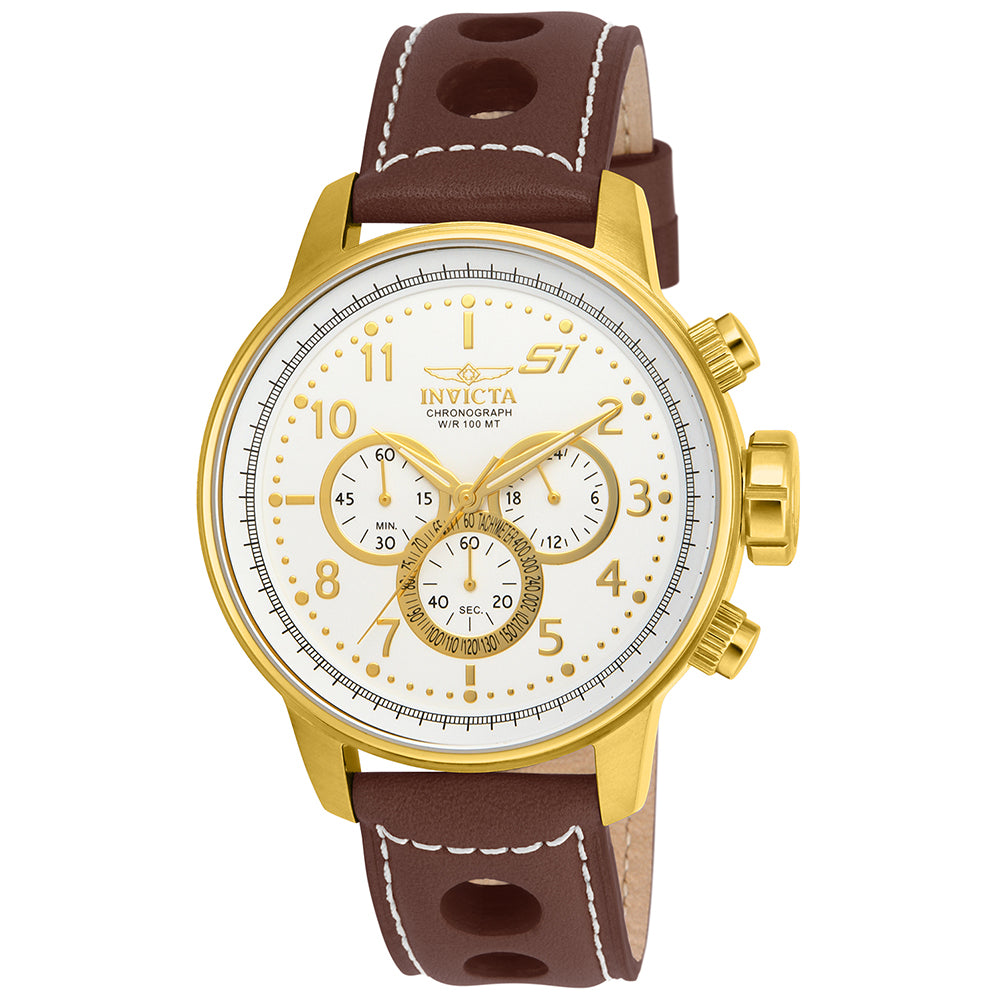 INVICTA S1 Rally Men's 48mm Stainless Steel + 14K Gold Gold Gold+Antique Silver dial VD54 Quartz