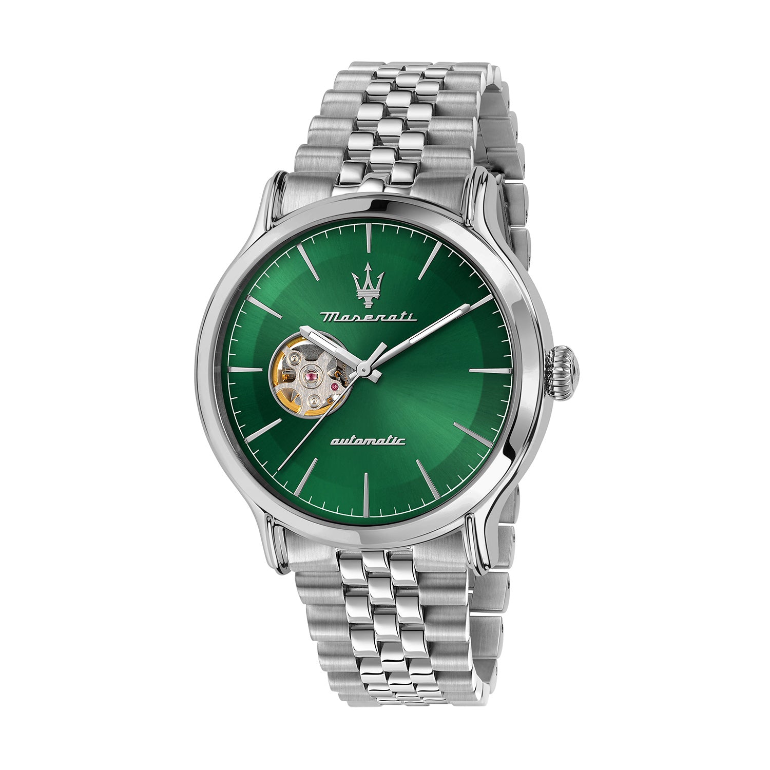 MASERATI EPOCA 42MM AUTO GREEN DIAL BR SS MEN'S WATCH – The Watch