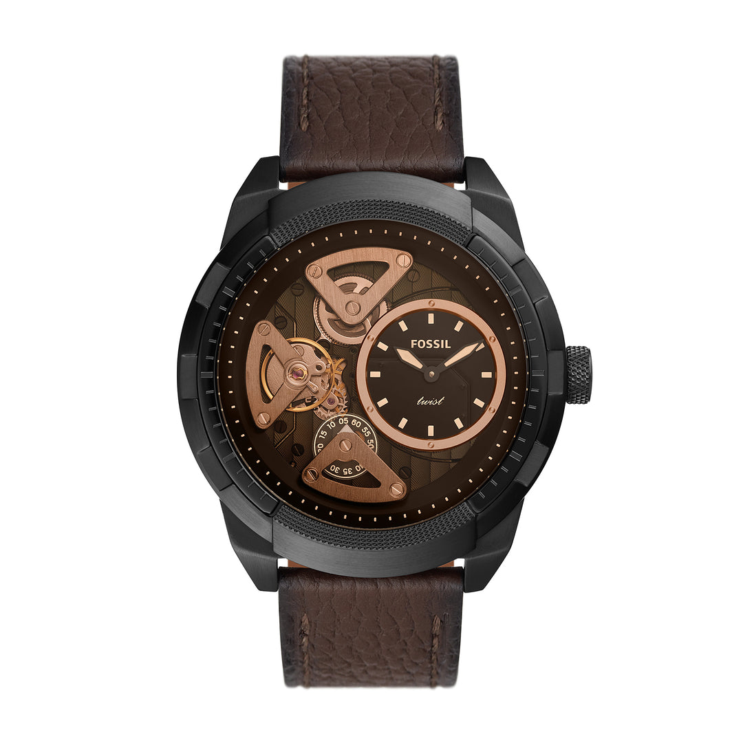 Fossil Analog Men's Watch Stainless Steel Leather Strap - ME1172
