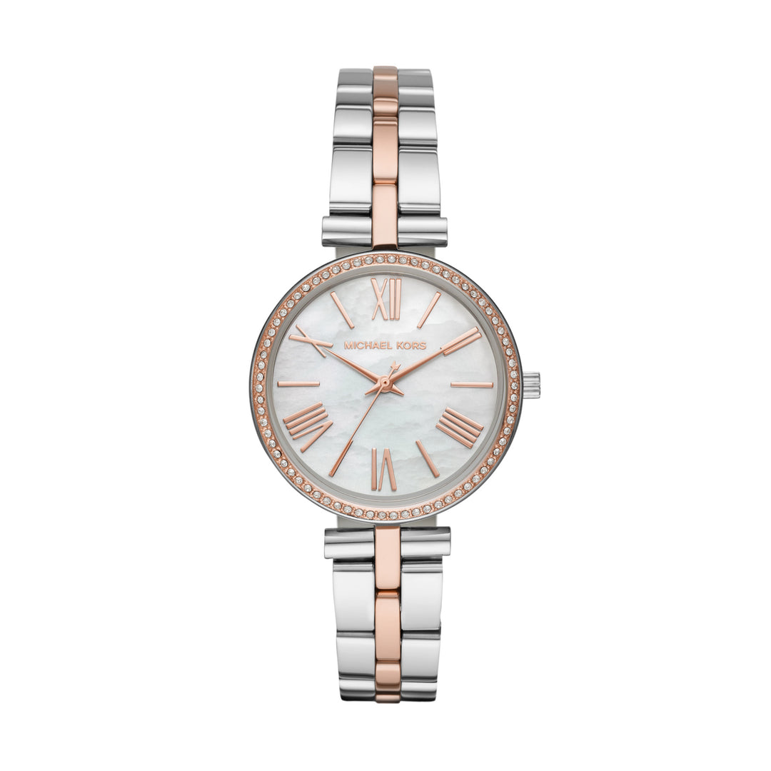 Michael Kors Mother of Pearl Analog Women's Watch Gold Plated Metal Bracelet - MK3969