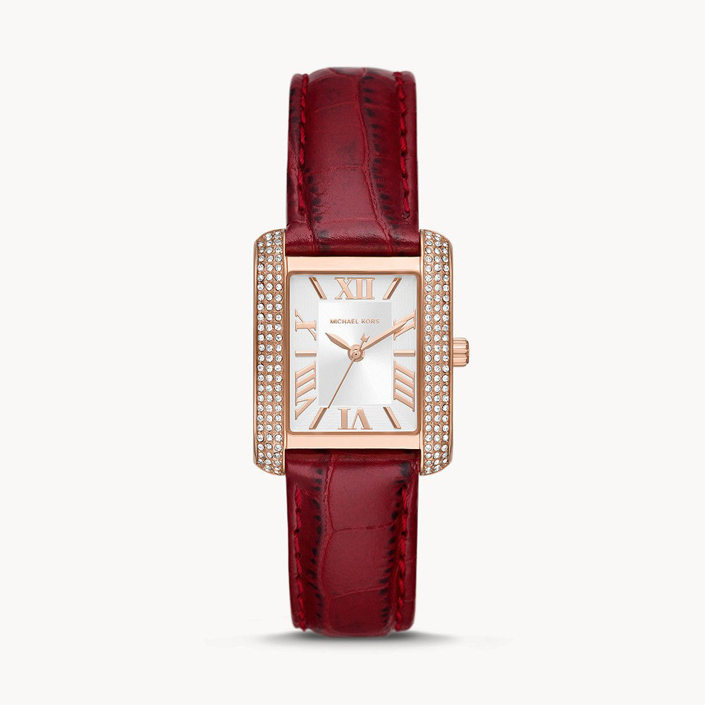 Michael Kors Emery Three-Hand Red Croco Leather Women's Watch