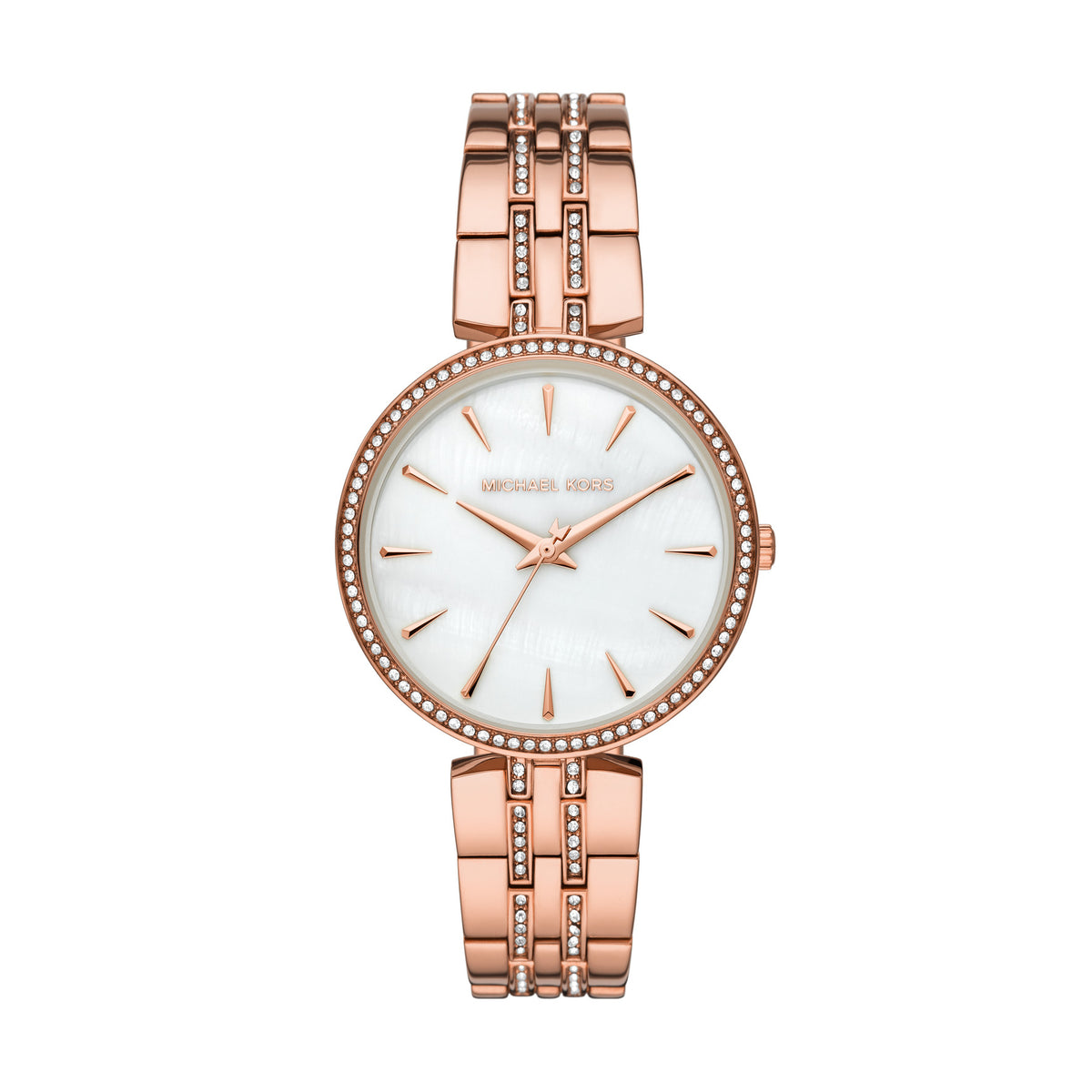 Michael Kors Mother of Pearl Analog Women's Watch Gold Plated Metal Bracelet