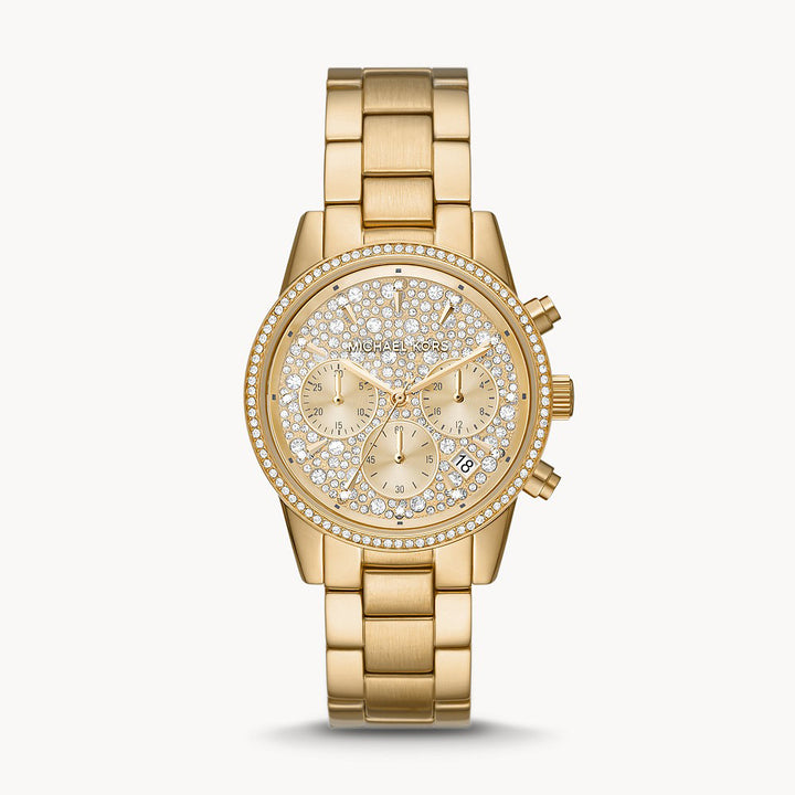 Michael Kors Ritz Chronograph Gold-Tone Stainless Steel Women's Watch - MK7310