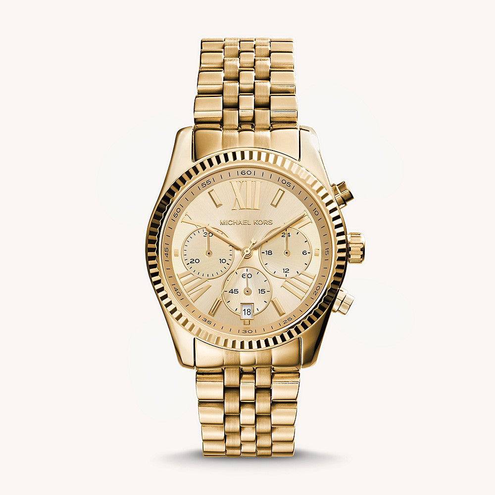 Michael Kors Lexington Chronograph Gold Tone Stainless Steel Women s michael-kors-lexington-chronograph-gold-tone-stainless-steel-women-s