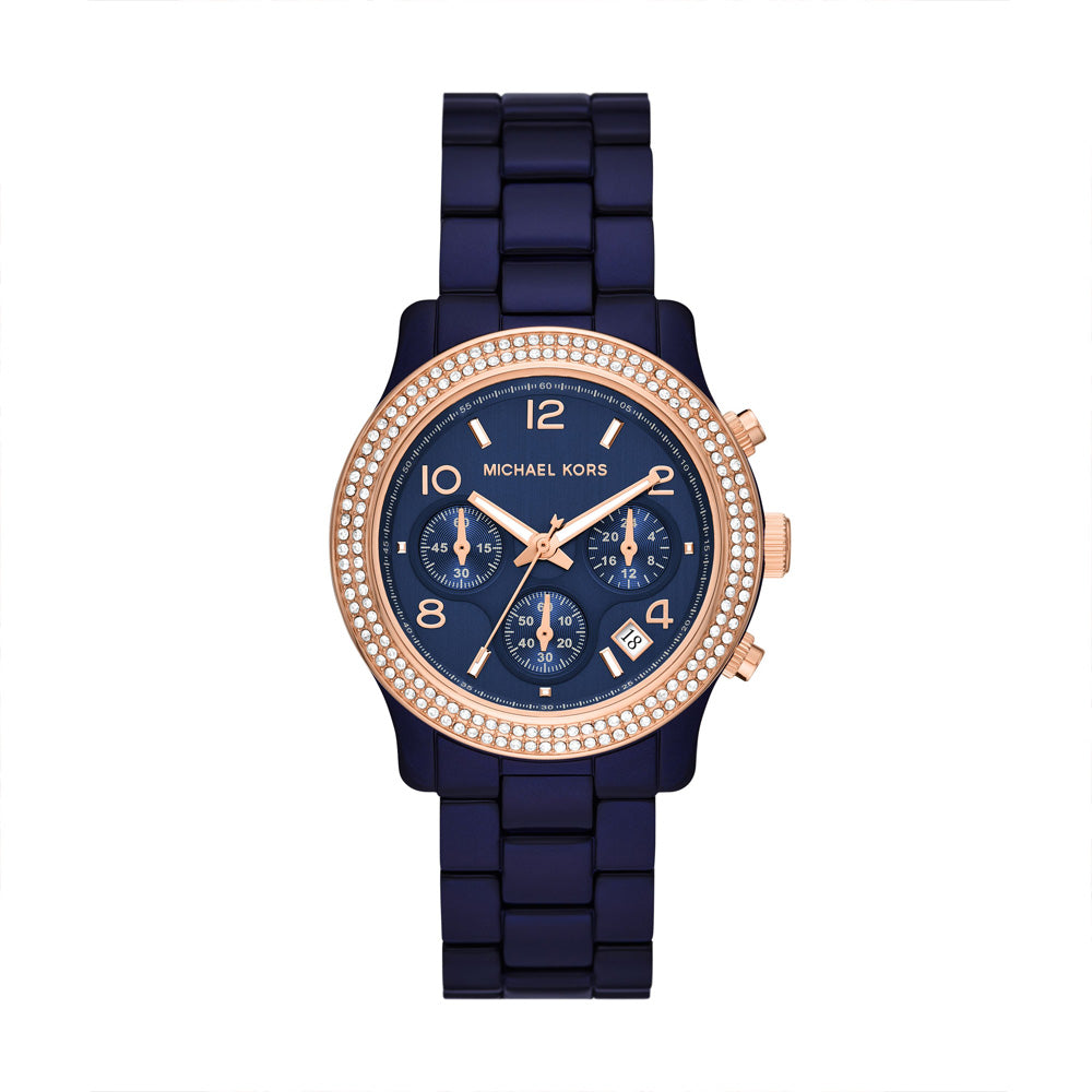 Michael Kors Runway Women's Chronograph Navy Acetate Watch - MK7423