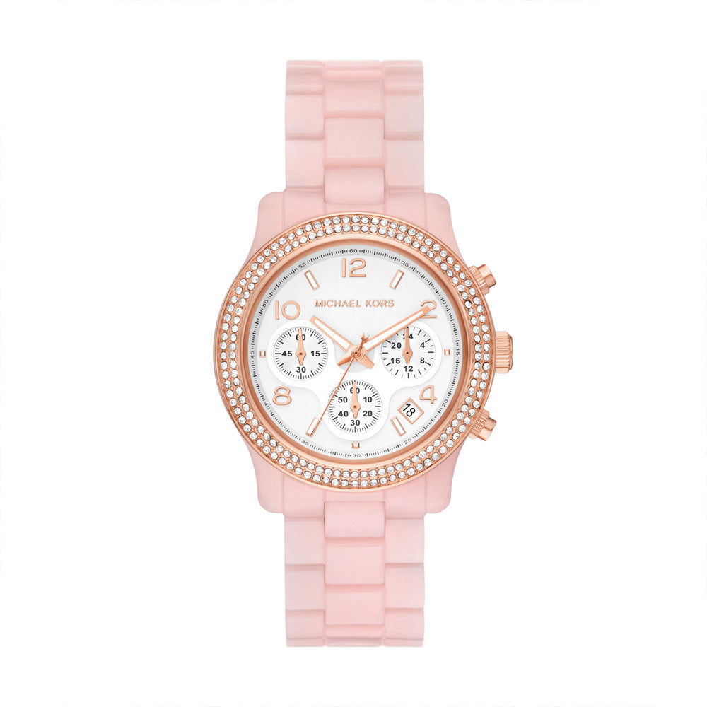 Michael Kors Runway Women's Chronograph Blush Acetate Watch - MK7424