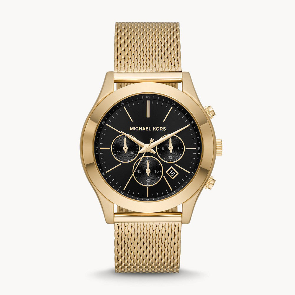 Michael Kors Slim Runway Gold Steel Mesh Men s Watch MK9057 The Watch House