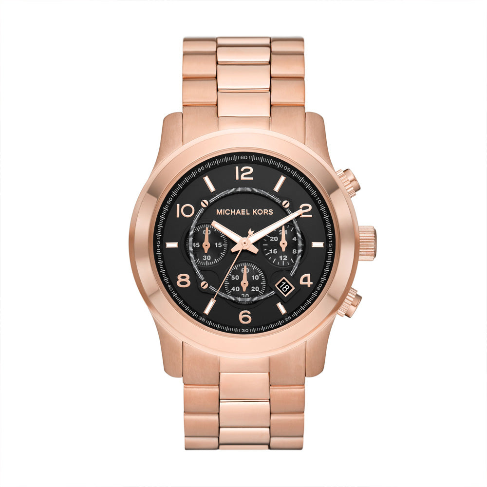 Michael Kors Runway Men\'s Chronograph Rose Gold-Tone Stainless Steel W –  The Watch House