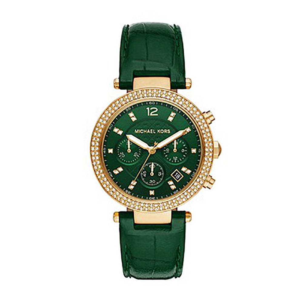 Michael Kors Analog Men's Watch Gold Plated Leather Strap - MK6985