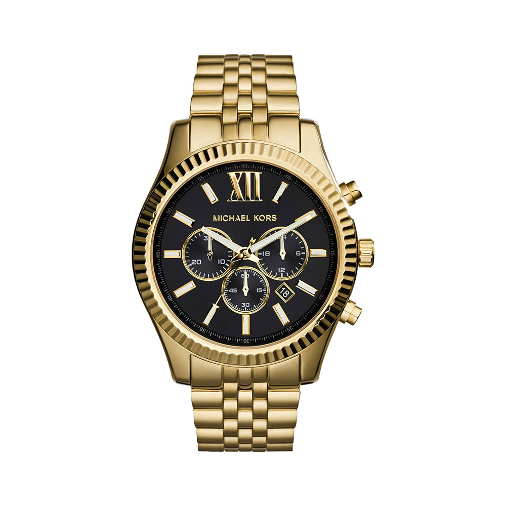 Michael Kors Analog Men's Watch Gold Plated Metal Bracelet - MK8286