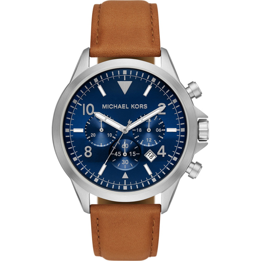 Michael Kors Analog Men's Watch Stainless Steel Leather Strap - MK8830