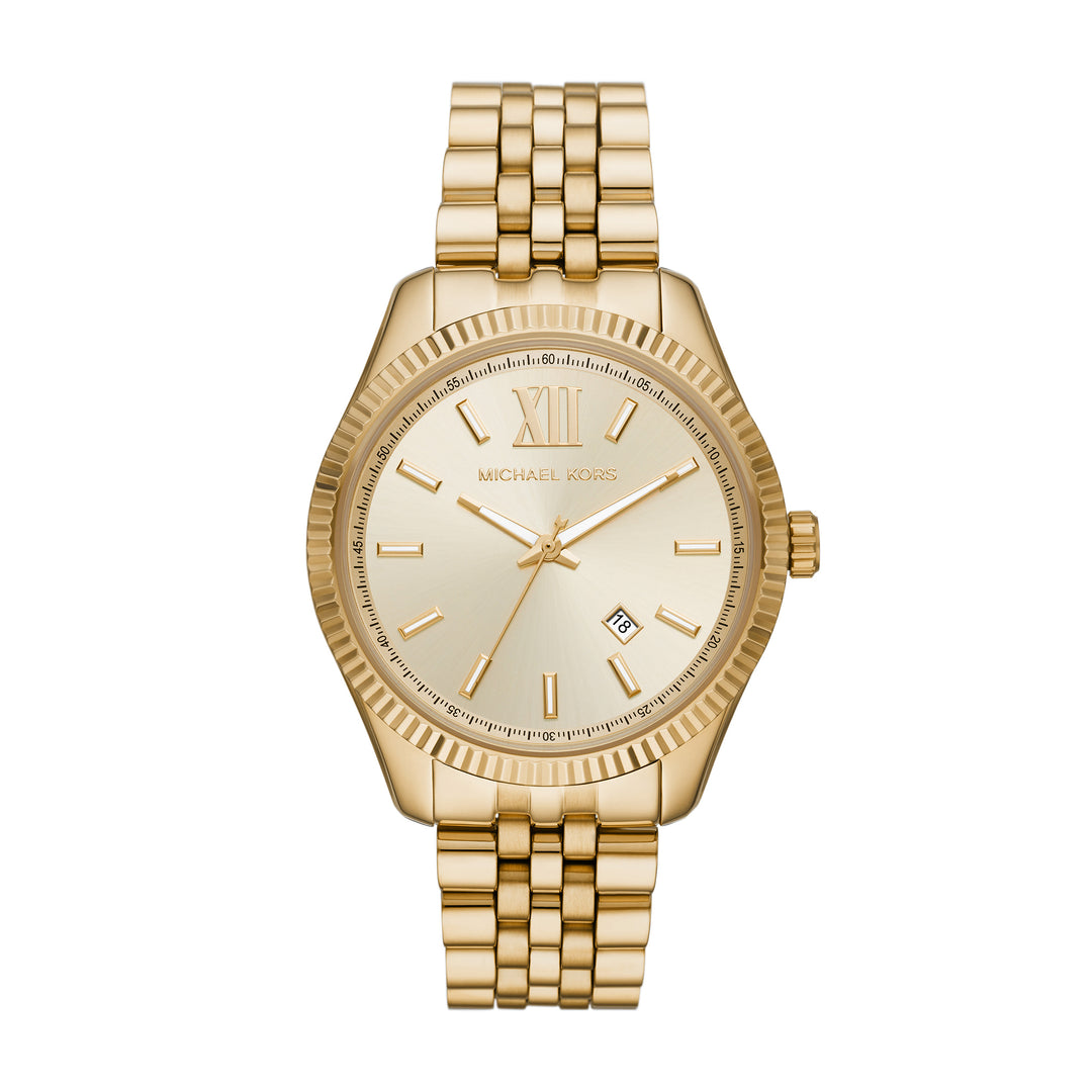 Michael Kors Analog Men's Watch Gold Plated Metal Bracelet - MK8857