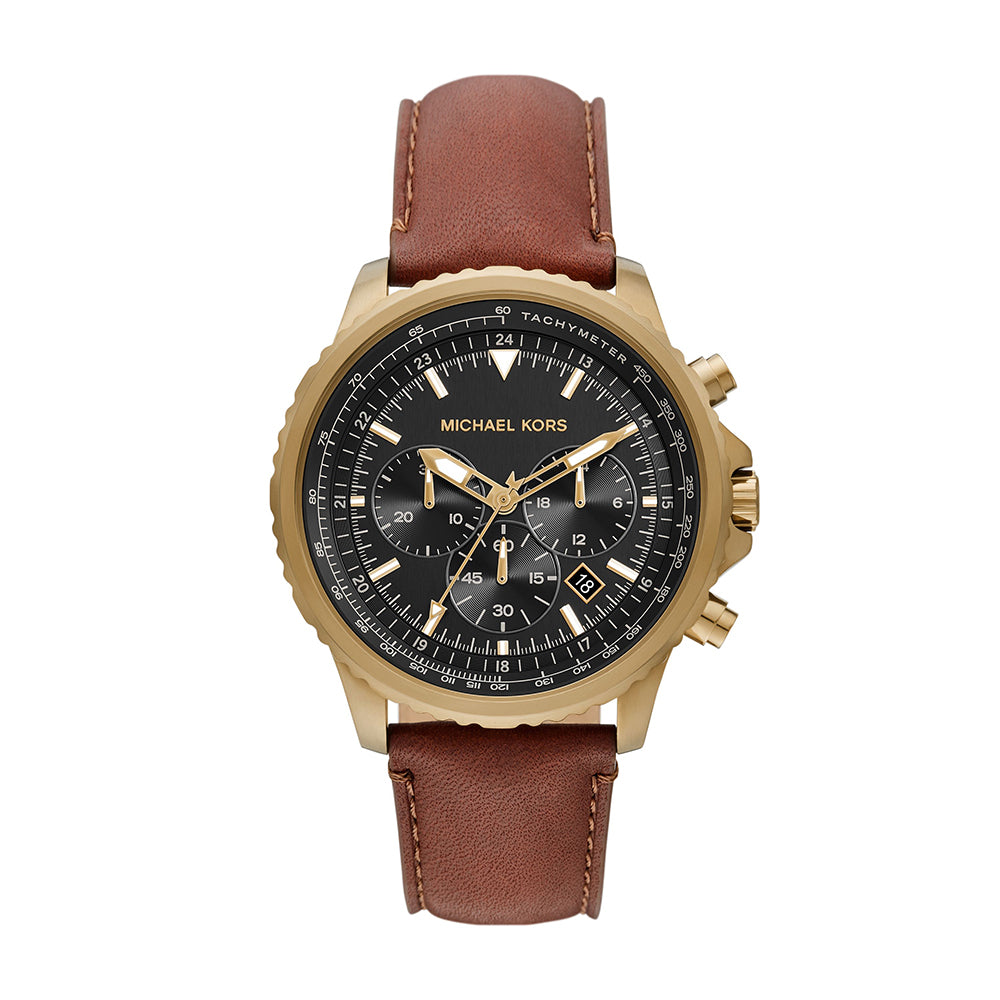 Michael Kors Analog Men's Watch Stainless Steel Leather Strap - MK8906