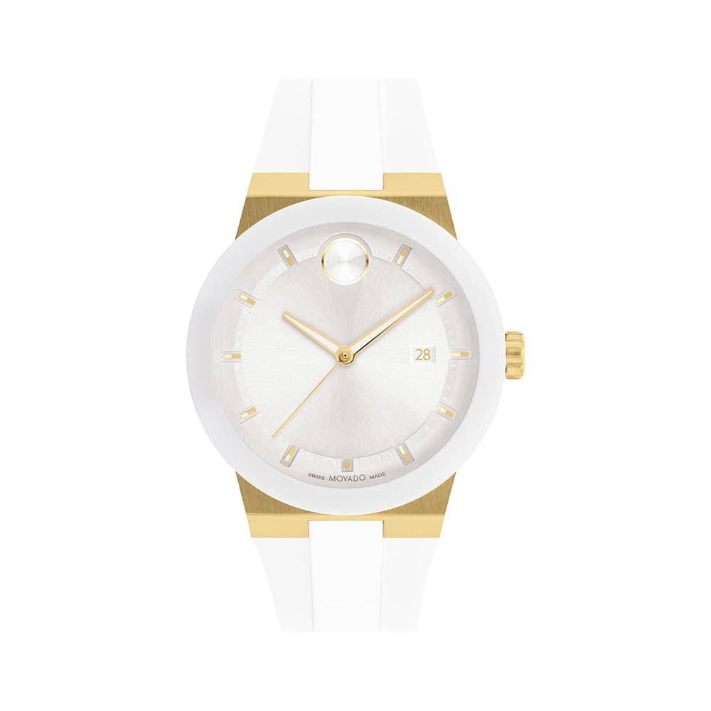Movado Bold Men's Watch White Tone Case Quartz