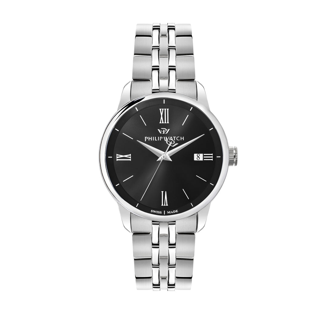 Philip Watch ANNIVERSARY 40MM 3H BLACK DIAL BR SS