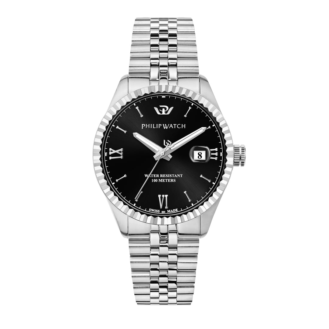 Philip Watch CARIBE 41mm 3H BLACK DIAL BR SS