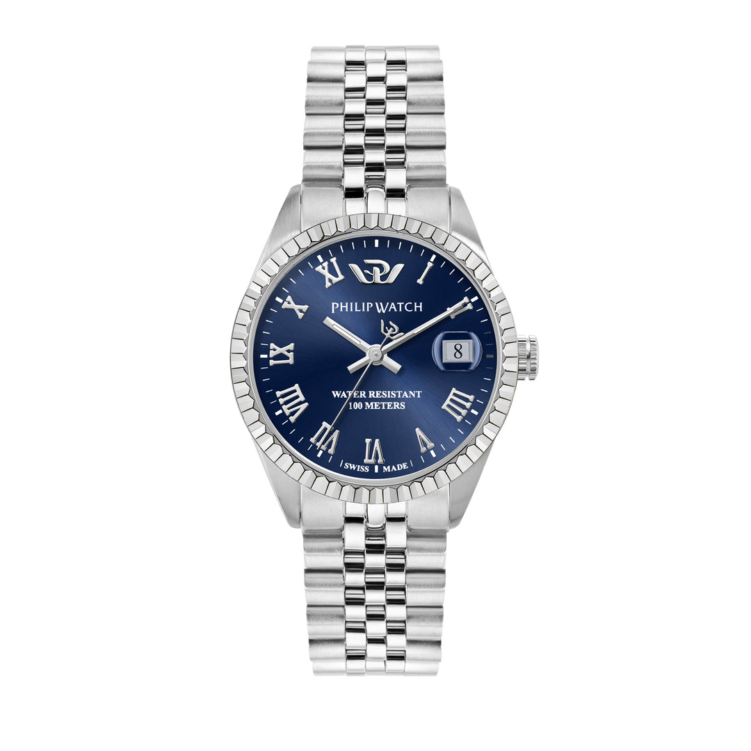 Philip Watch CARIBE 35MM 3H BLUE DIAL BR SS