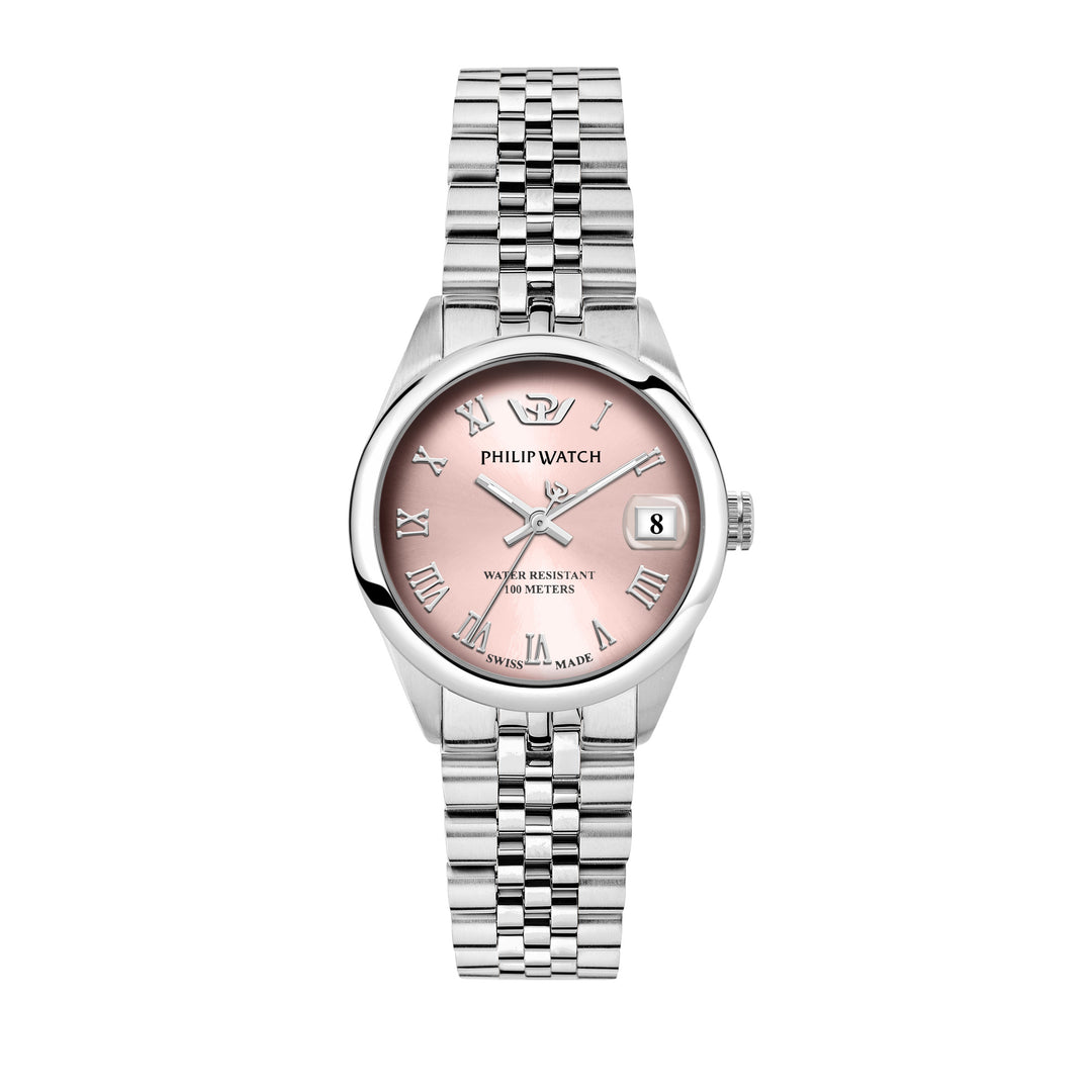 Philip Watch CARIBE 31MM 3H L.ROSE DIAL BR SS