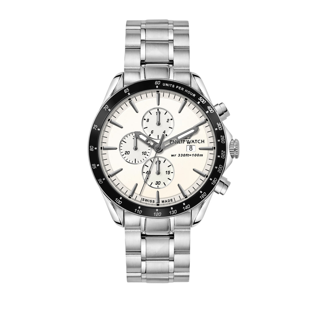 Philip Watch BLAZE 44MM CHR W/SILVER DIAL BR SS