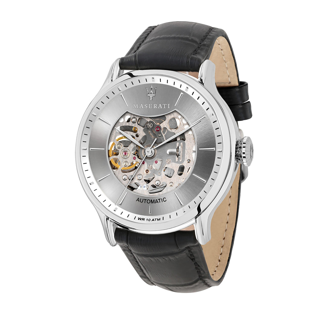 MASERATI EPOCA 42MM AUTO W/SILVER DIAL BLACK ST