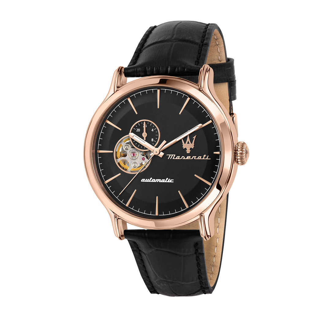 MASERATI EPOCA 42MM AUTO BLACK DIAL BLACK STR