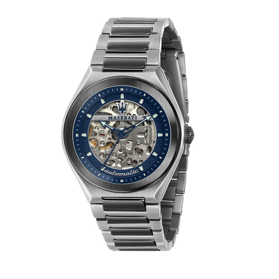 MASERATI TRICONIC 40MM AUTO BLUE DIAL BR GUN