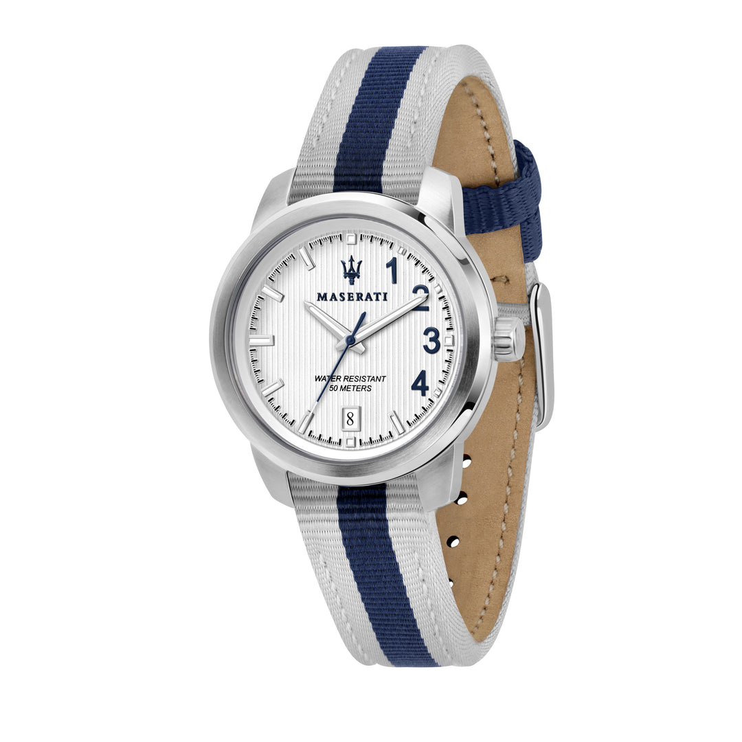 MASERATI ACTIVE POLO 38mm 3H WHI DIA GRAY+BLUE ST
