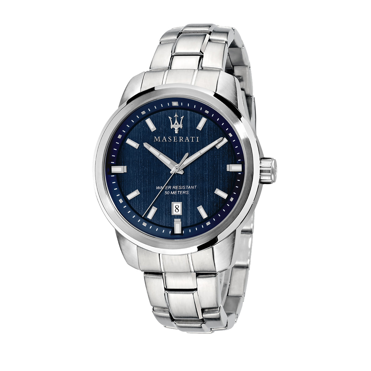 Maserati Successo 44MM 3H Blue Dial SS BR