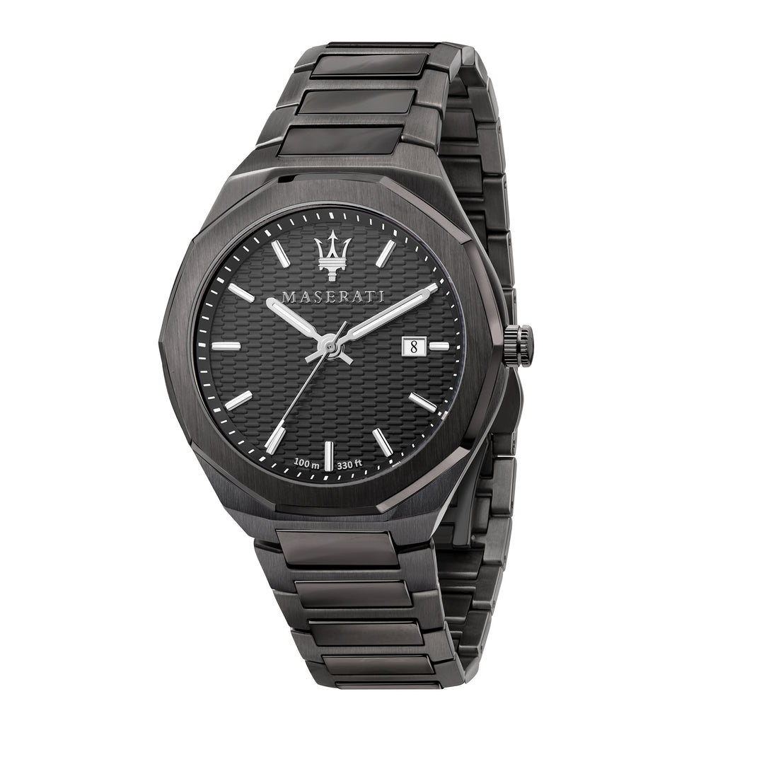 MASERATI STILE 45MM 3H GUN DIAL BR GUN