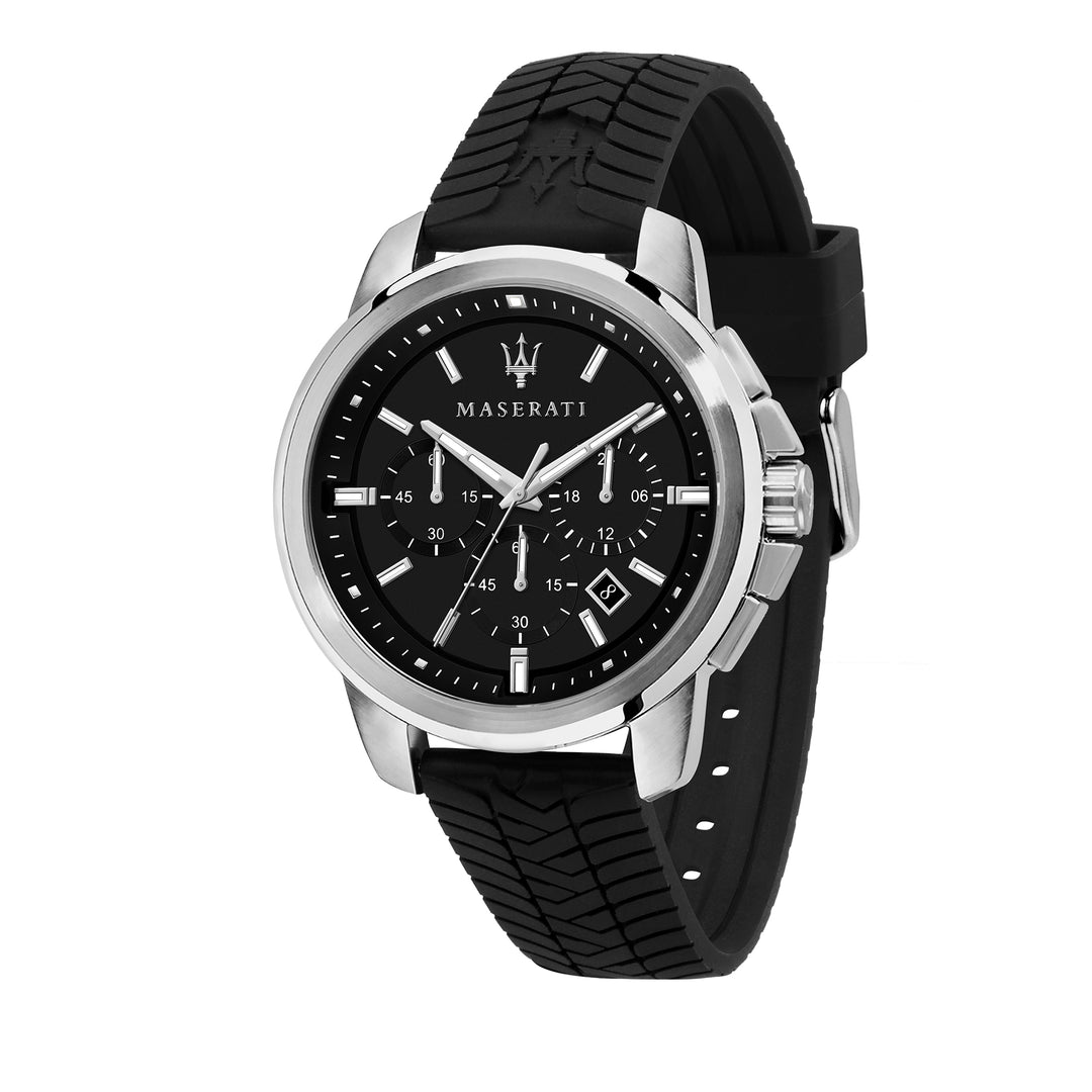 MASERATI SUCCESSO 44MM CHR SS CAS BLK DIAL BLK ST