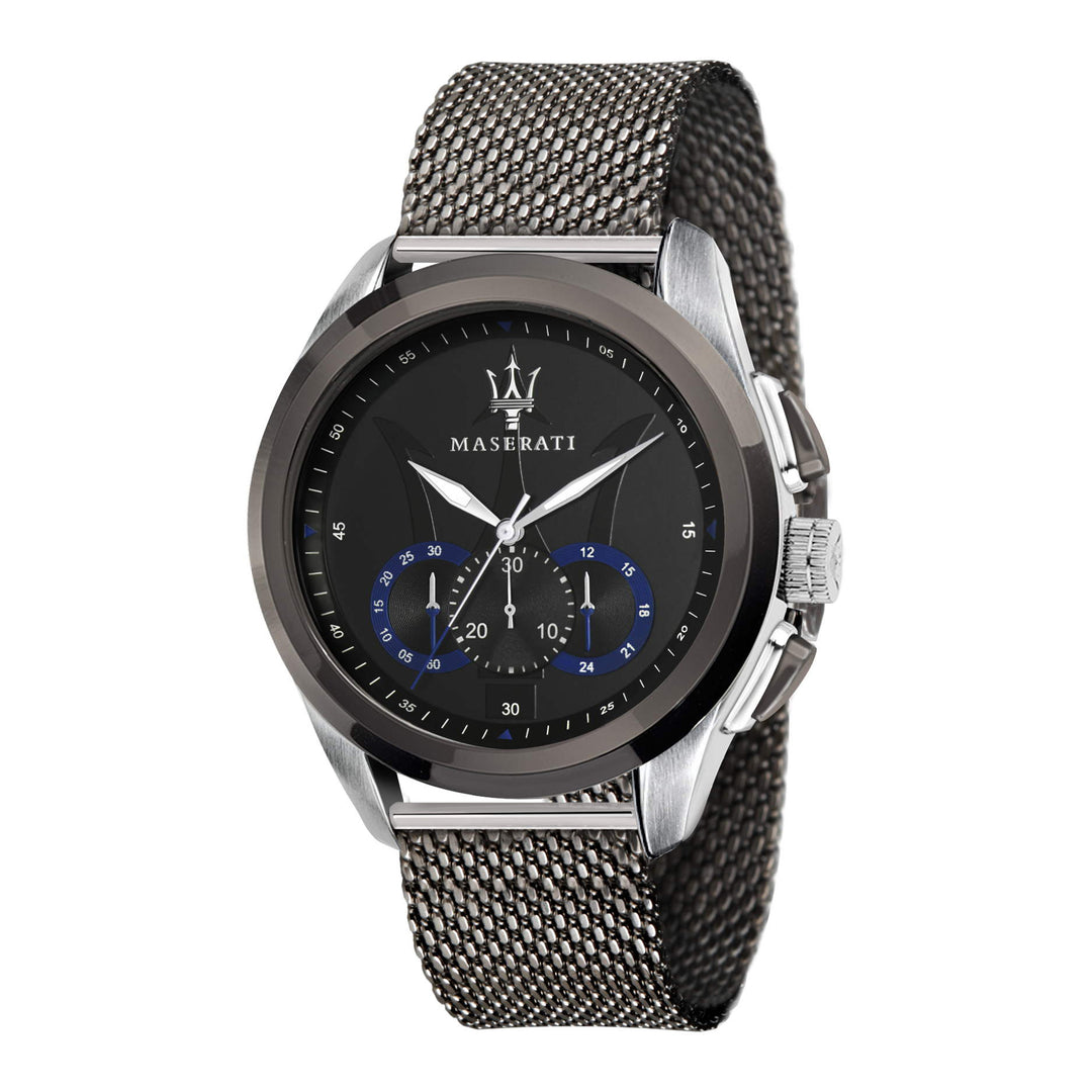 MASERATI TRAGUARDO 45MM CHR BLACK DIAL GUN MESH