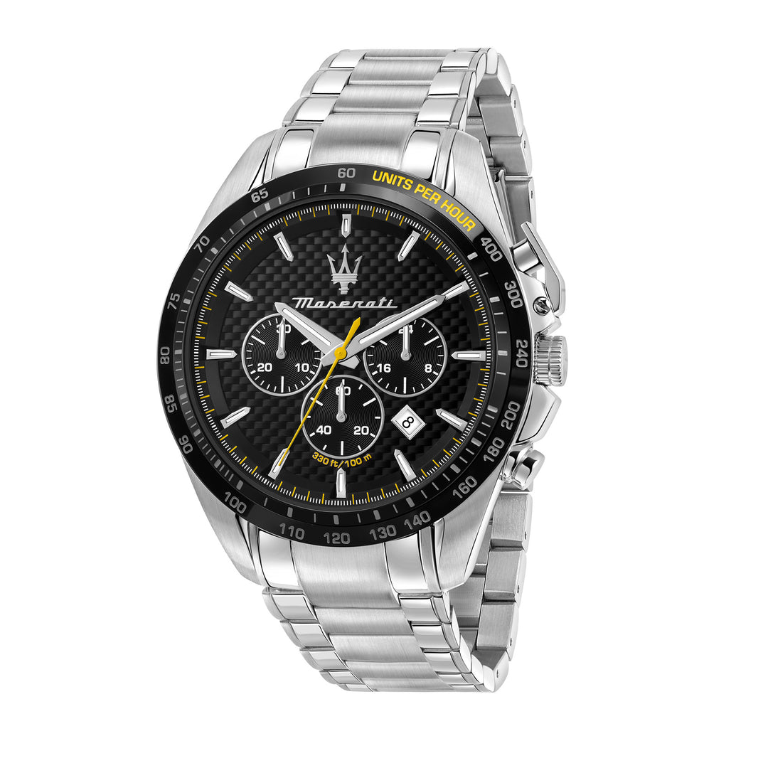 MASERATI TRAGUARDO 45MM CHR BLACK DIAL BR SS