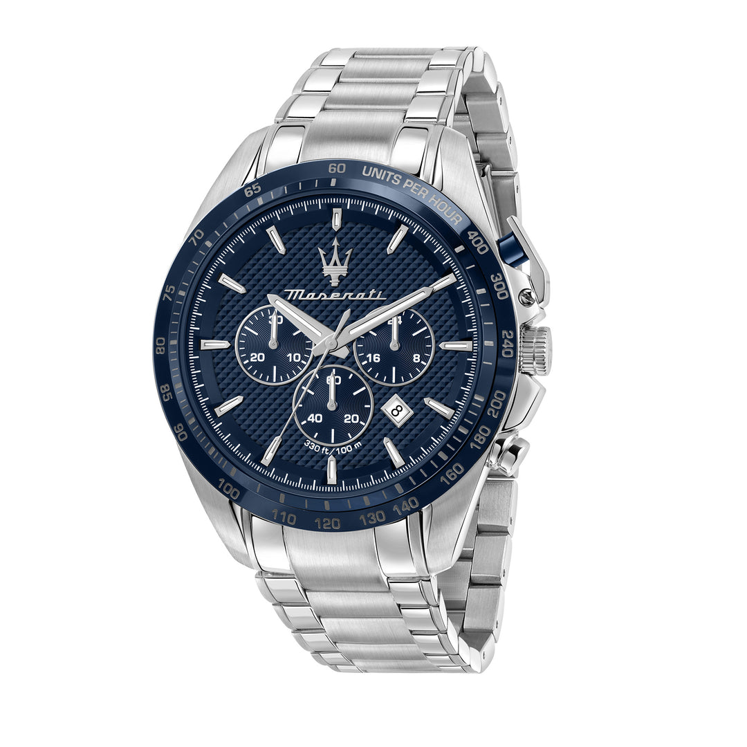MASERATI TRAGUARDO 45MM CHR BLUE DIAL BR SS